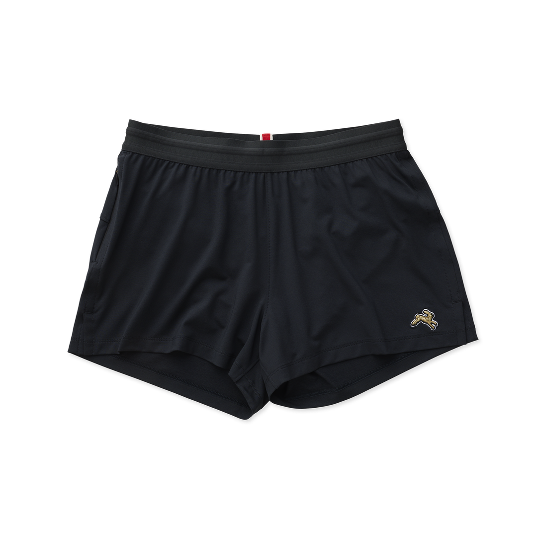 Tracksmith Womens Session Shorts - Black - AW25
