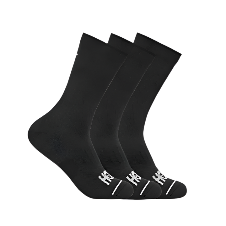 Hoka Unisex Crew Run Socke 3er-Pack – Schwarz/Schwarz/Schwarz