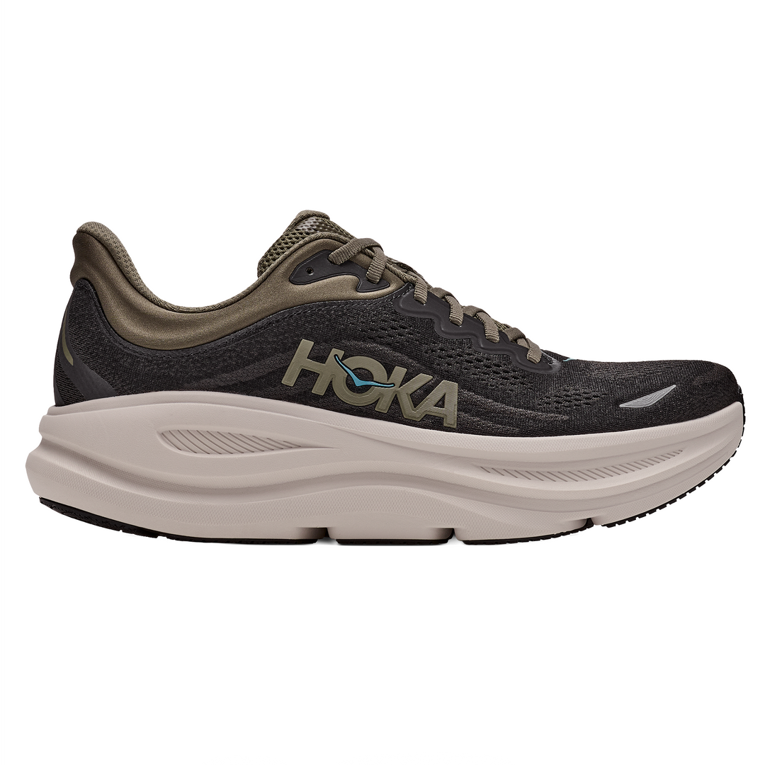 Hoka Mens Bondi 9 - Black/River Rock Grey - Neutral - AW26
