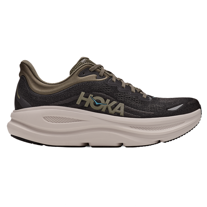 Hoka Mens Bondi 9 - Black/River Rock Grey - Neutral - AW26