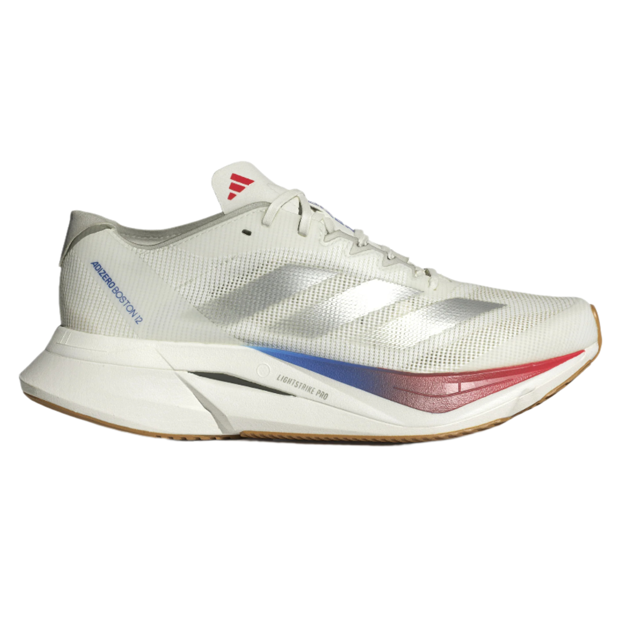 Adidas Womens Adizero Boston 12 - Core White/Matte Silver/Pure Ruby - Neutral - SS25