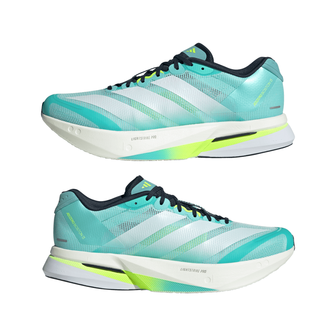 Adidas Mens Adizero Boston 13 - Flash Aqua/Lucid Lemon/Mint Ton - Neutral - AW25