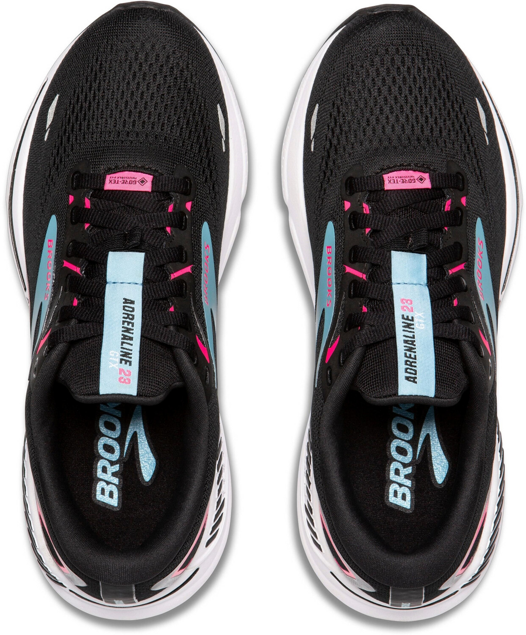 Brooks Womens Adrenaline GTS 23 GTX - Black/Knockout Pink/Aqua - Stability