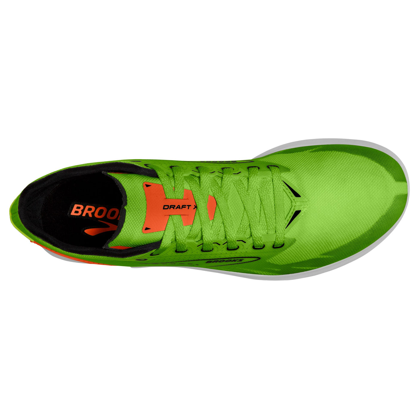 Brooks Draft XC - Green Gecko/Red Orange/White