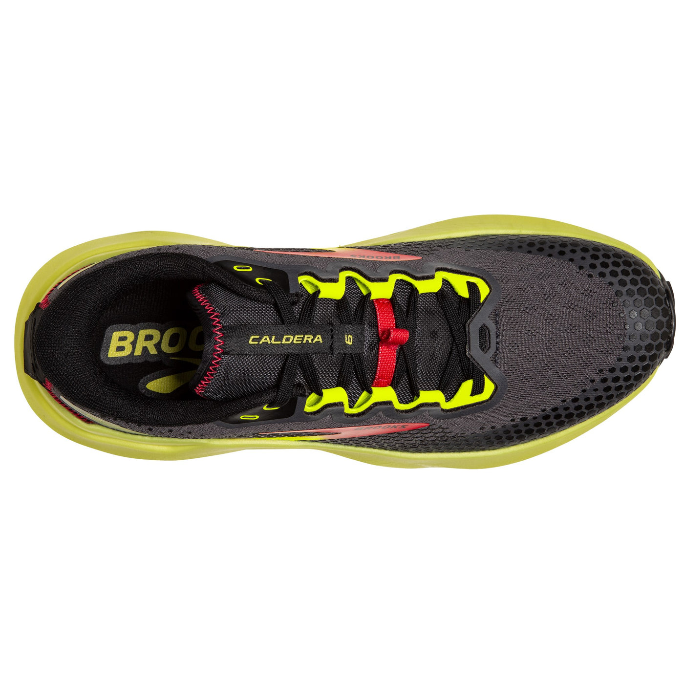 Brooks Mens Caldera 6 - Black/Fiery Red/Blazing Yellow - Trail