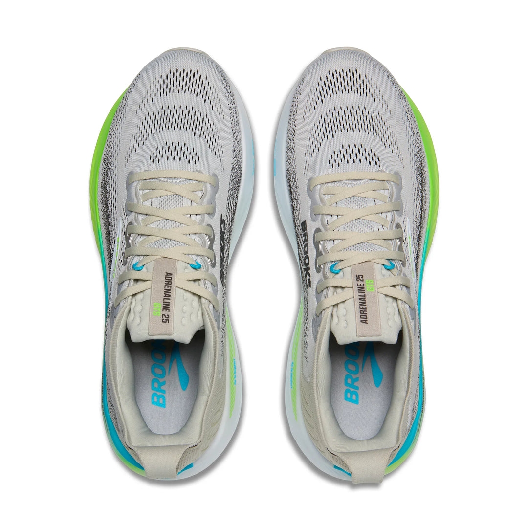 Brooks Mens Adrenaline GTS 25 - Oyster/Green Gecko/Blue - Stability - SS26