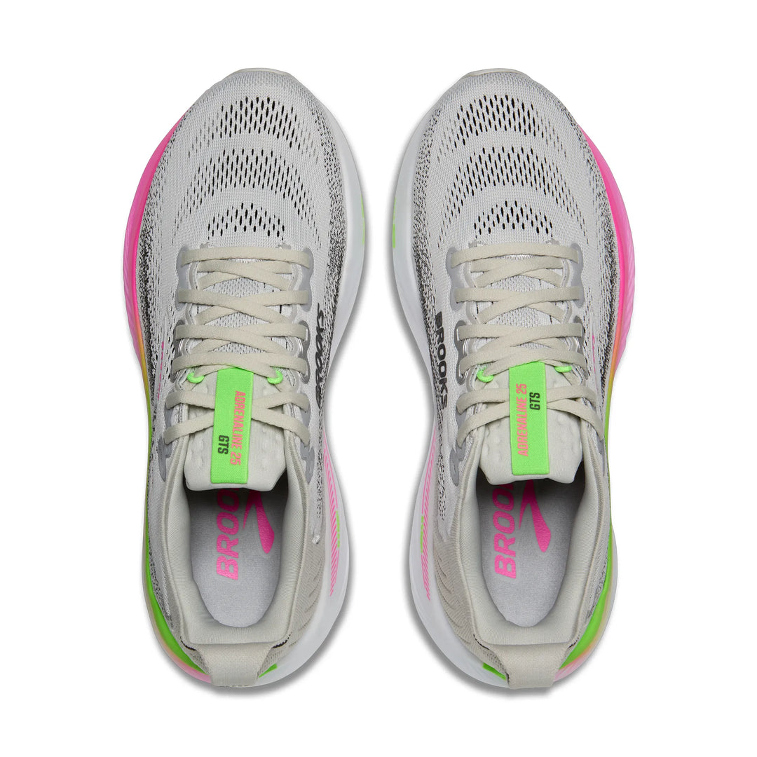 Brooks Womens Adrenaline GTS 25 - Oyster/Pink/Green - Stability - SS26