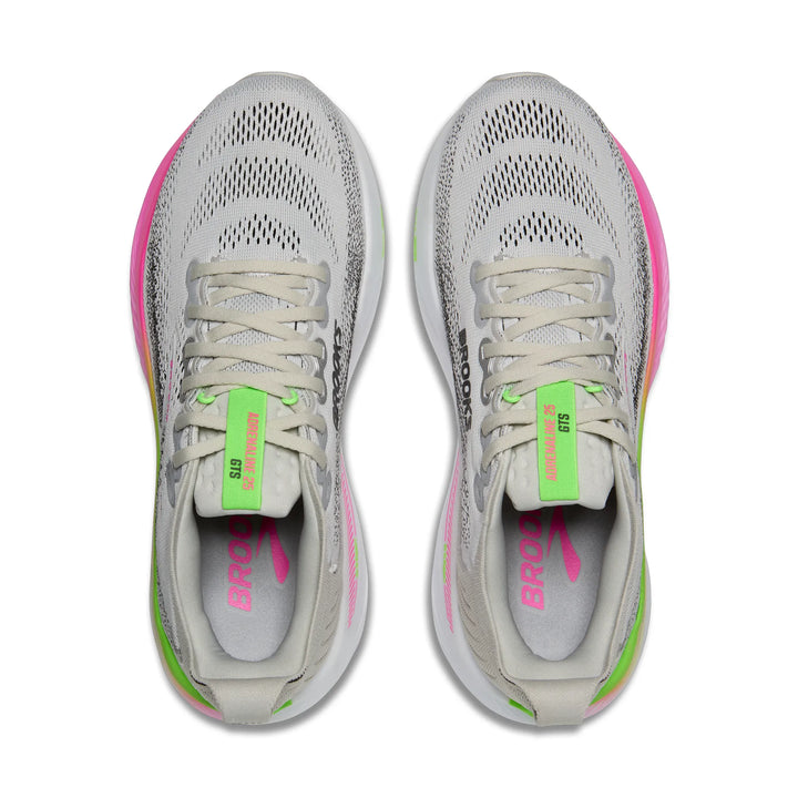 Brooks Womens Adrenaline GTS 25 - Oyster/Pink/Green - Stability - SS26