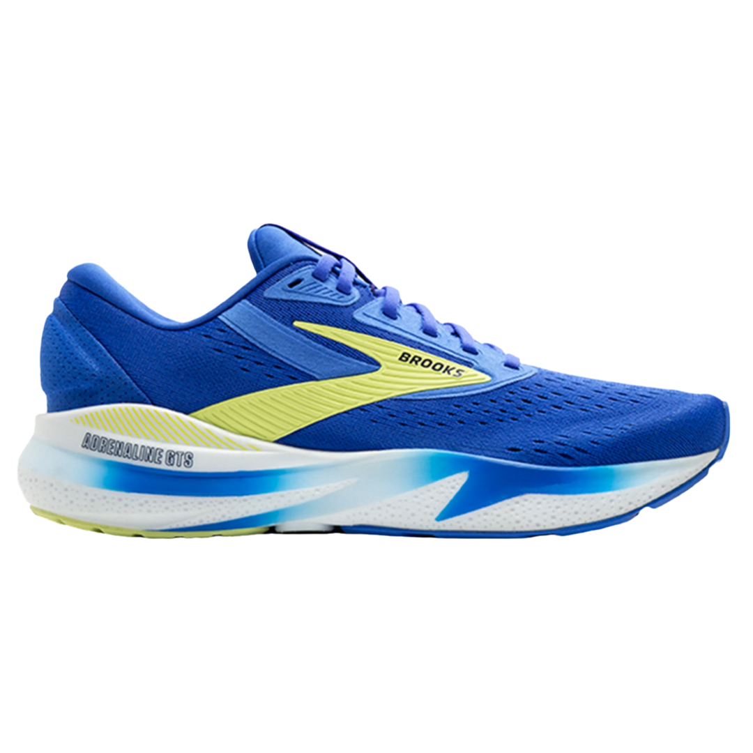 Brooks Mens Adrenaline GTS 24 Cobalt Neo Yellow Peacoat Stability SS25