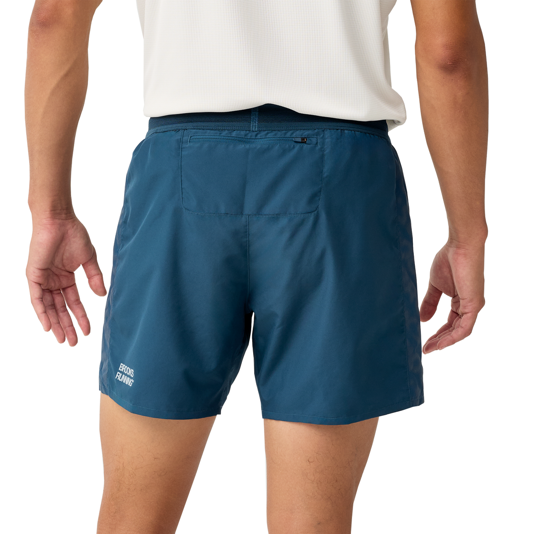 Brooks Mens Dash Short - Reflective Wordmark/Indigo - AW26