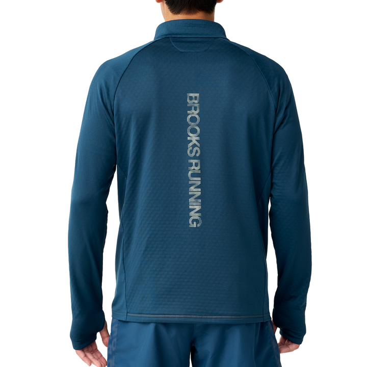 Brooks Mens Thermal Reflective 1/2 Zip - Indigo/Reflective - AW26