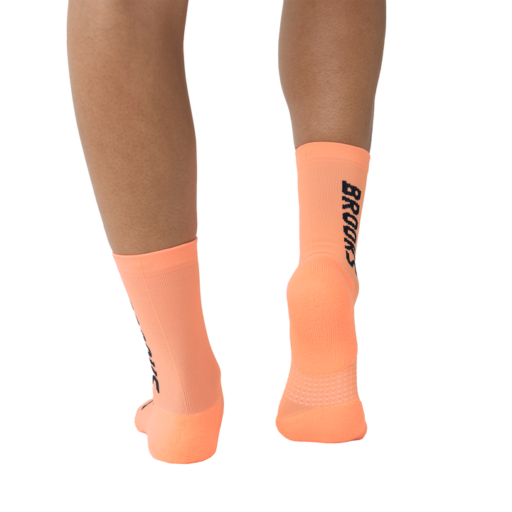 Brooks Unisex Ghost Crew Run Sock - Cyber Peach