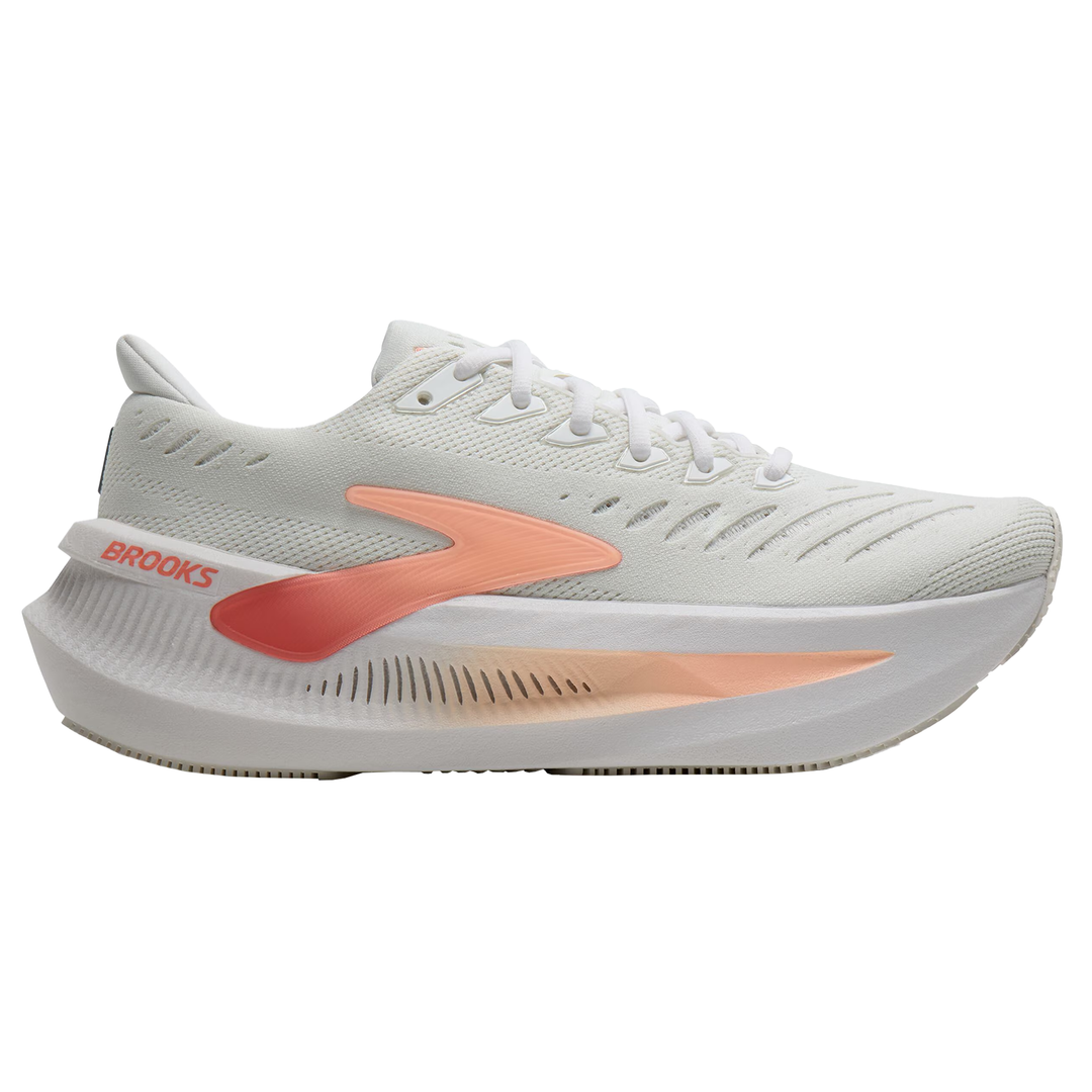 Brooks Womens Glycerin Max 2 - White/Coral/Peach - Neutral - SS26