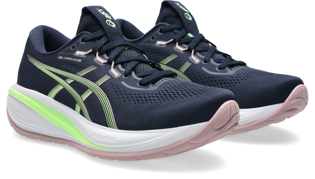 Asics Damen Gel Cumulus 28 – Midnight/Illuminate Green – Neutral – SS26
