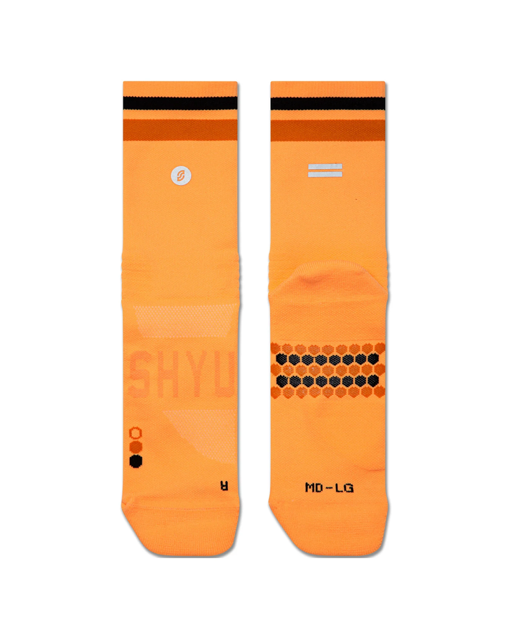 SHYU Racing Half Crew Socks - Orange/Pumpkin/Black