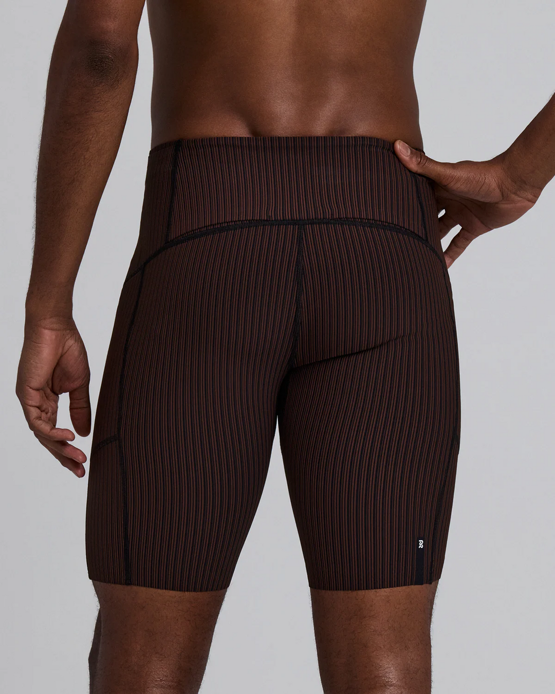 Bandit Mens Striped Cadence™  7" Pocket Half Tights - Cacao/Black - SS26