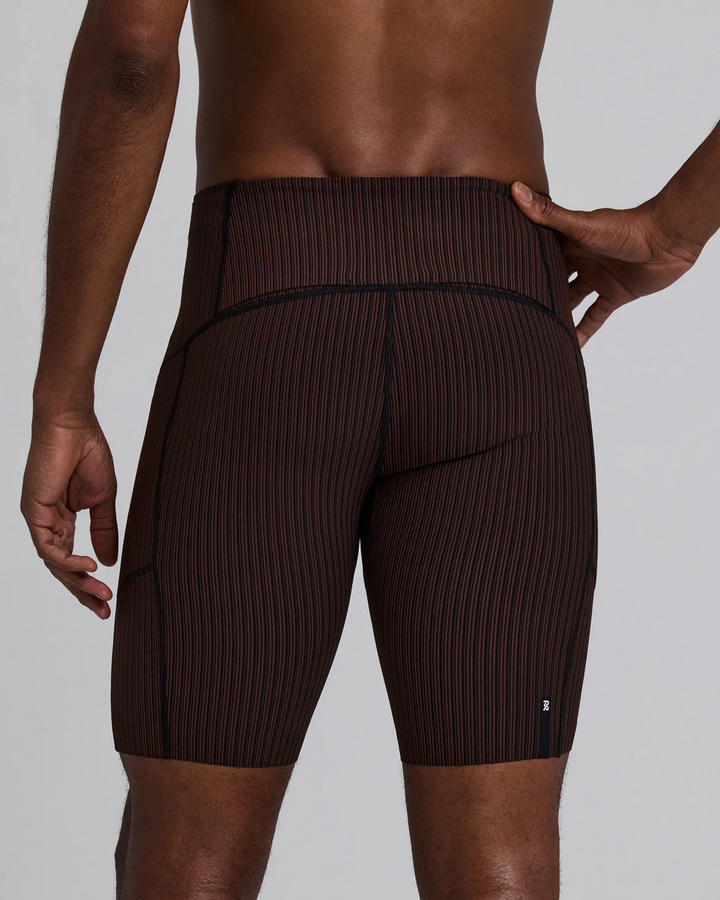 Bandit Mens Striped Cadence™  7" Pocket Half Tights - Cacao/Black - SS26