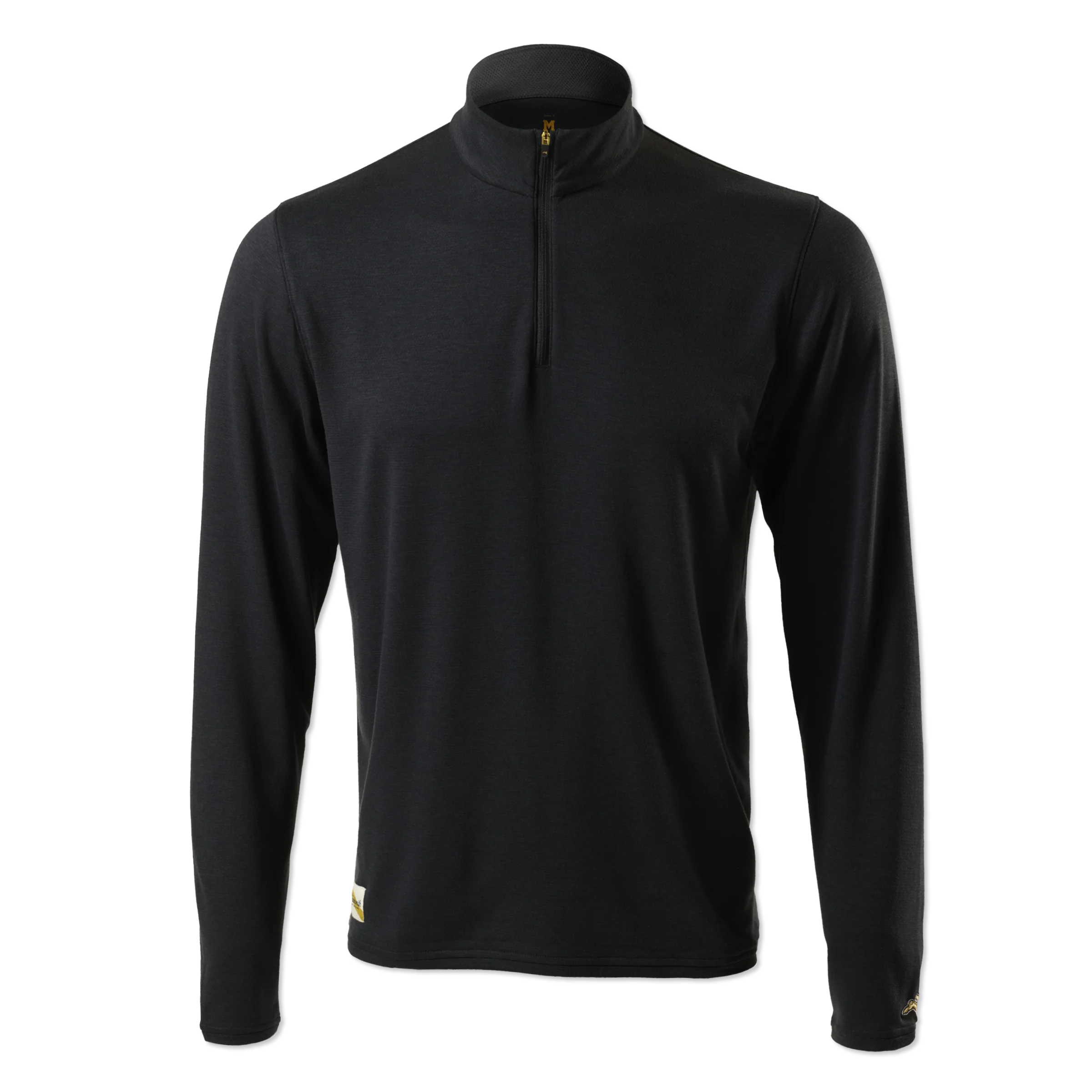 Tracksmith Mens Quarter Zip - Black - AW25