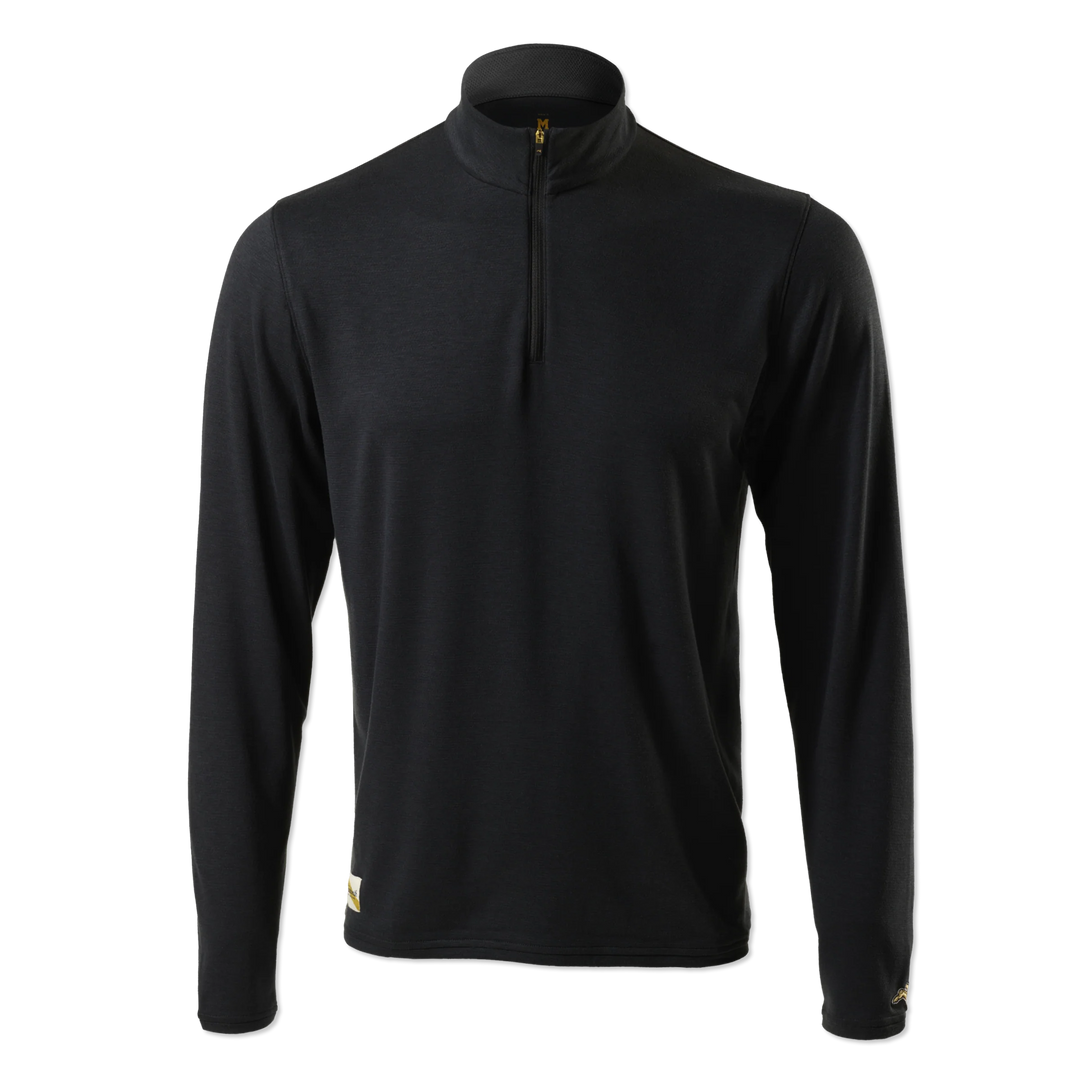 Tracksmith Mens Quarter Zip - Black - AW25