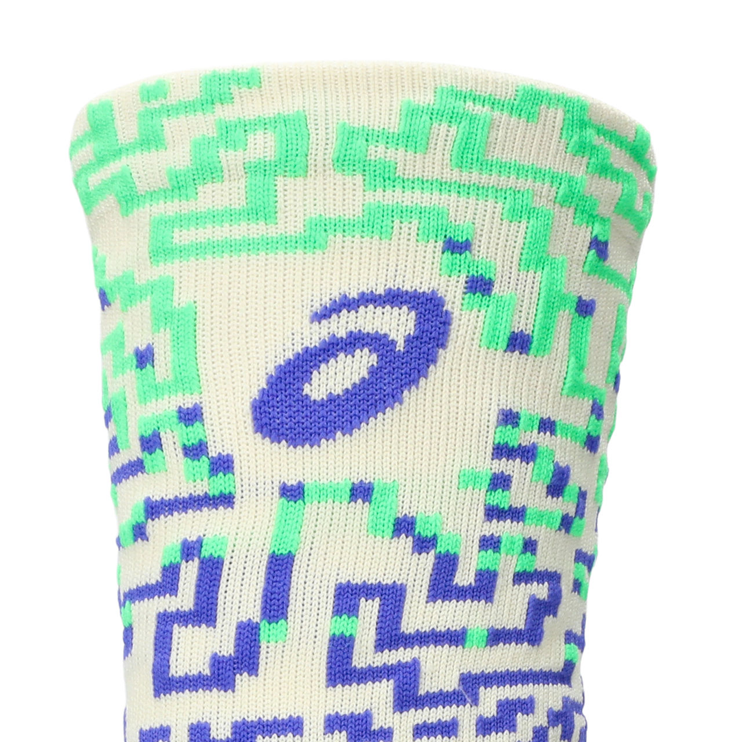 Asics Performance Run Sock Crew - Ivory/Cobalt Burst/Vital Green
