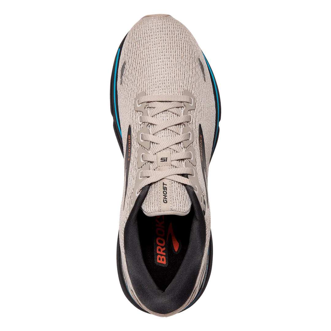 Brooks Mens Ghost 15 - White Sand/Red Orange/Black - Neutral