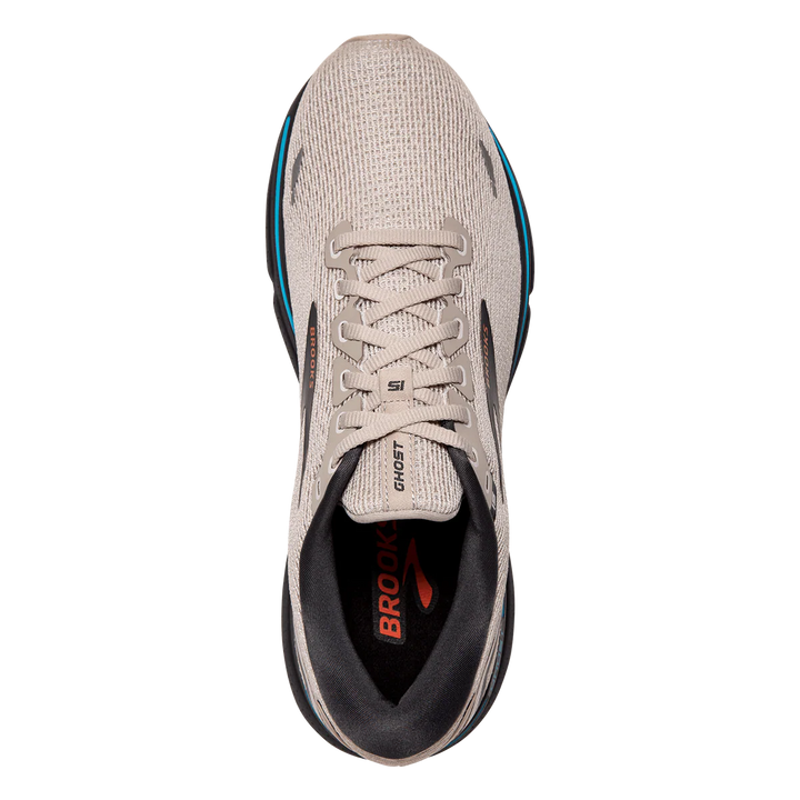 Brooks Mens Ghost 15 - White Sand/Red Orange/Black - Neutral