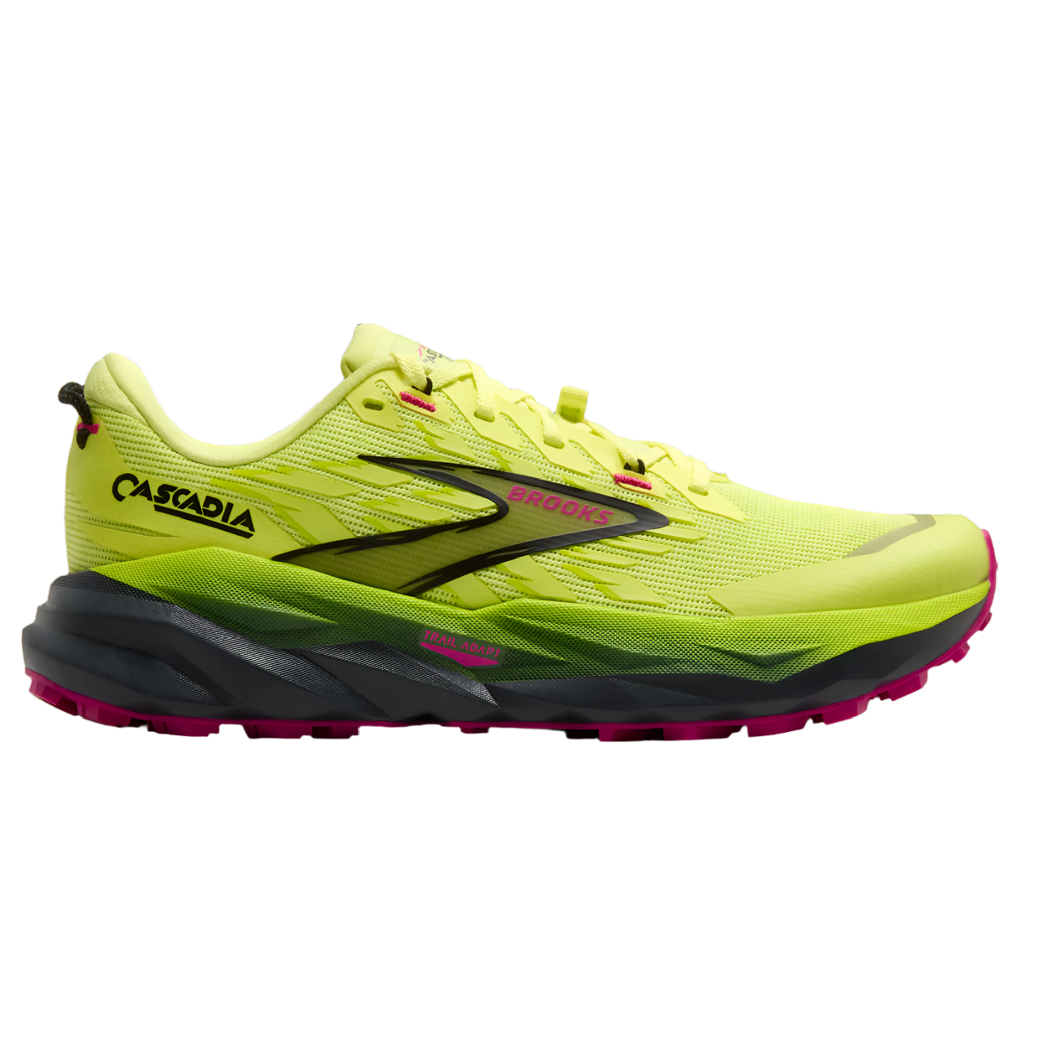 Brooks Womens Cascadia 19 - Sunny Lime/Black/Magenta - Trail - AW25