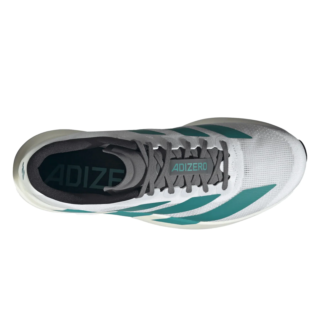 Adidas Mens Adizero Evo SL - Cloud White/Pure Teal/Grey Four - Neutral - AW25