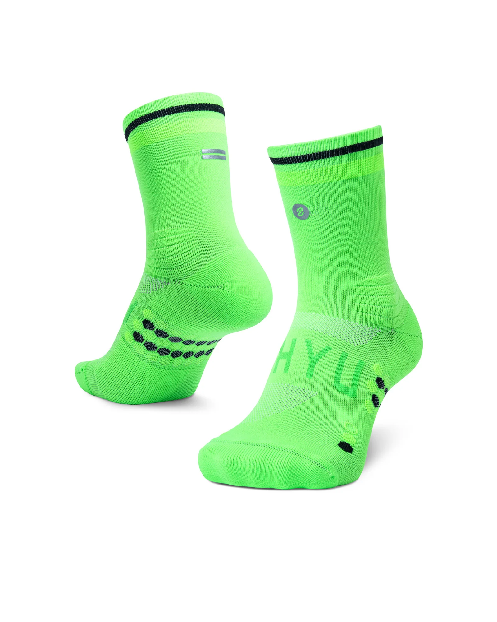 SHYU Racing Half Crew Socks - Acid/Green/Black