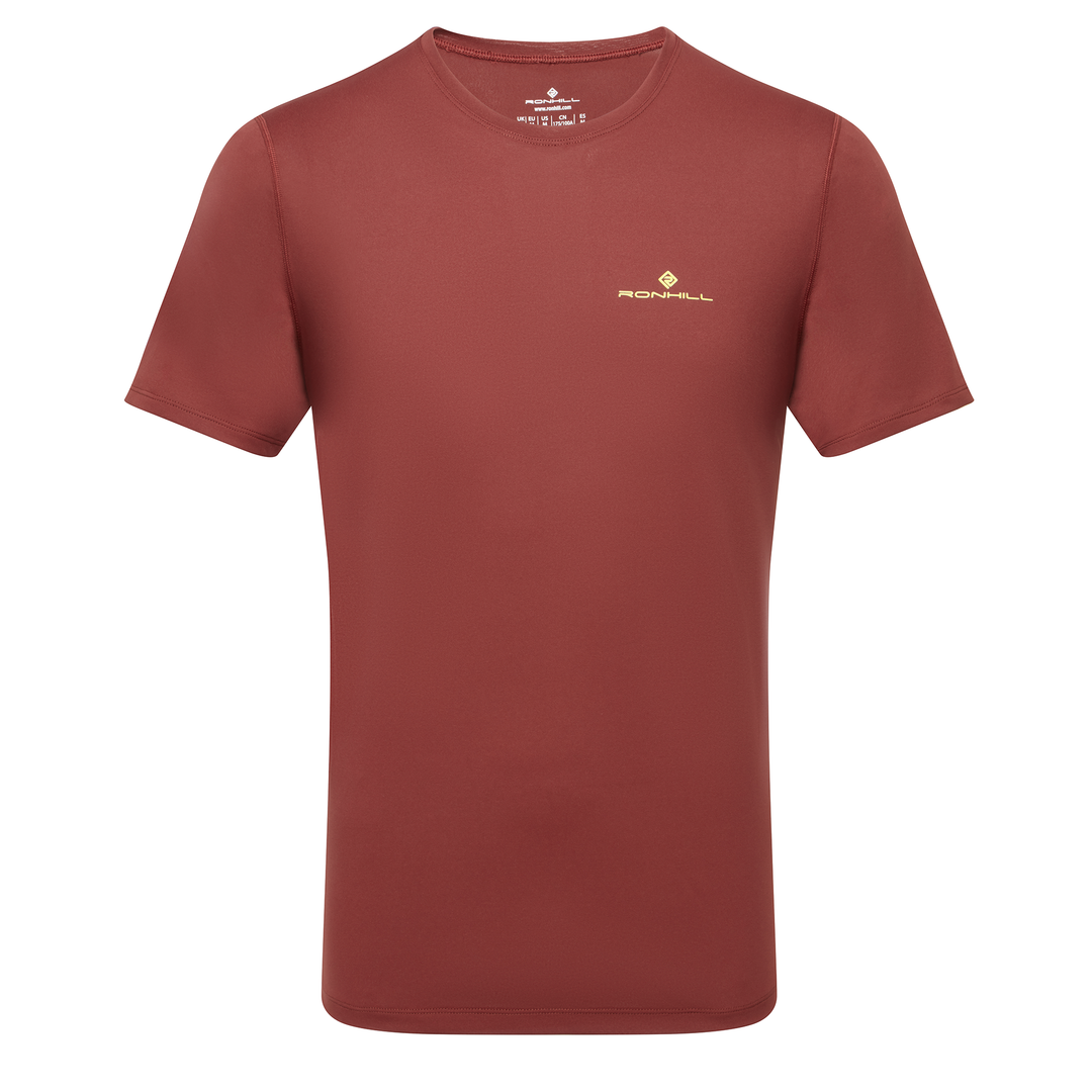 RonHill Mens Core S/S Tee - Chestnut/Acid - AW25