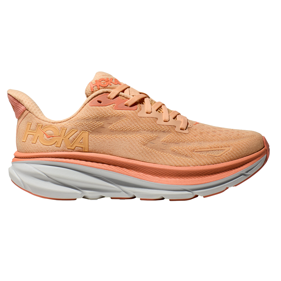 Hoka Womens Clifton 9 Cantaloupe White Run North West