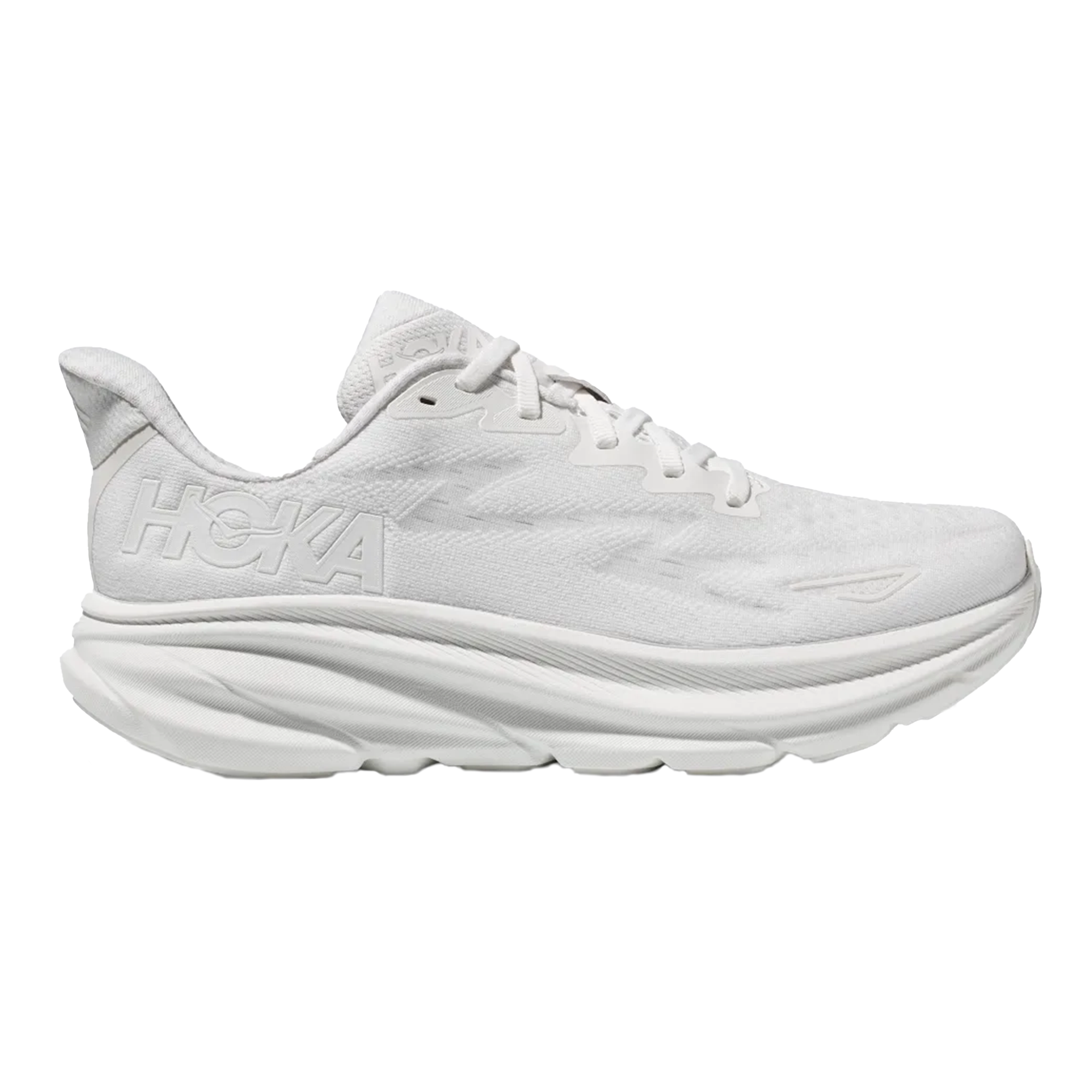 Hoka Womens Clifton 9 Wide - D Width - White/White - Neutral