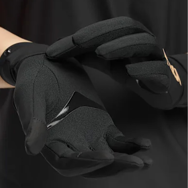 Hoka Unisex Airolite Run Gloves - Koshi Tan-Tan Black/Gold