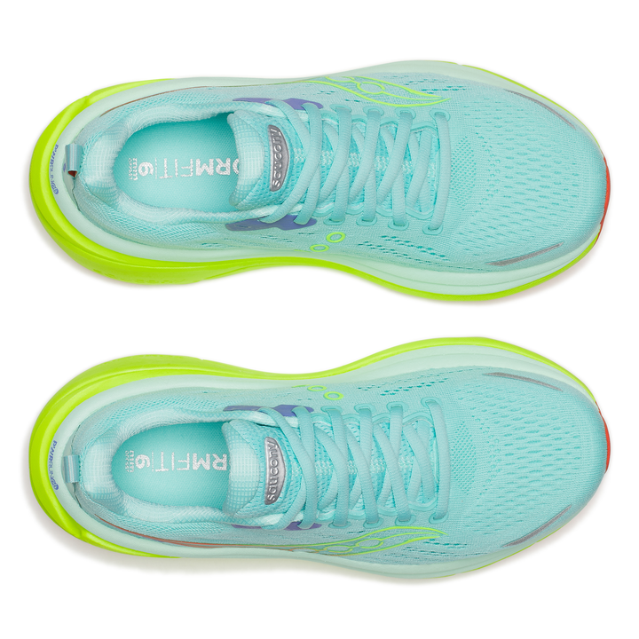 Saucony Womens Hurricane 25 - Aqua/Citron - Stability - SS26