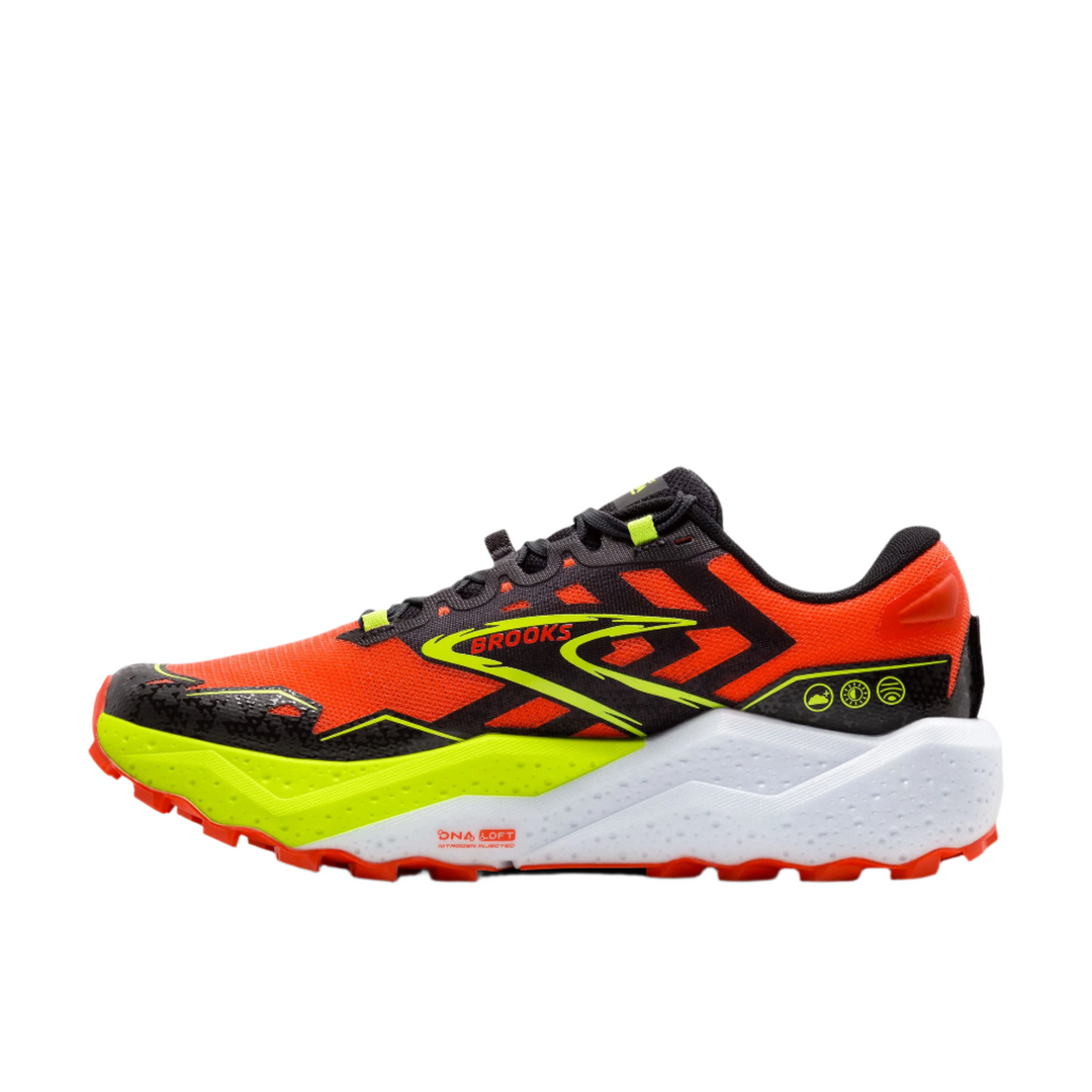 Brooks Mens Caldera 7 - Cherry Tomato/Phantom/Lime - Trail