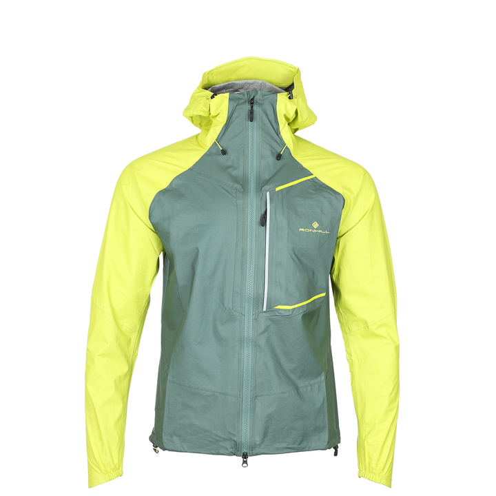 RonHill Mens Tech Fortify Waterproof Jacket - Dark Sage/Acid