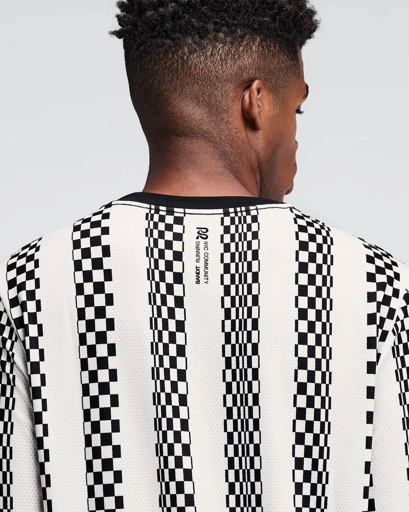 Bandit Mens Micromesh Long Sleeve - Checkerboard Stripe - AW26
