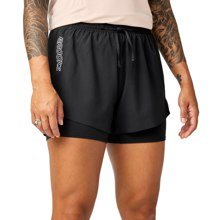Brooks Womens Cascadia 2-in-1 Short - Black