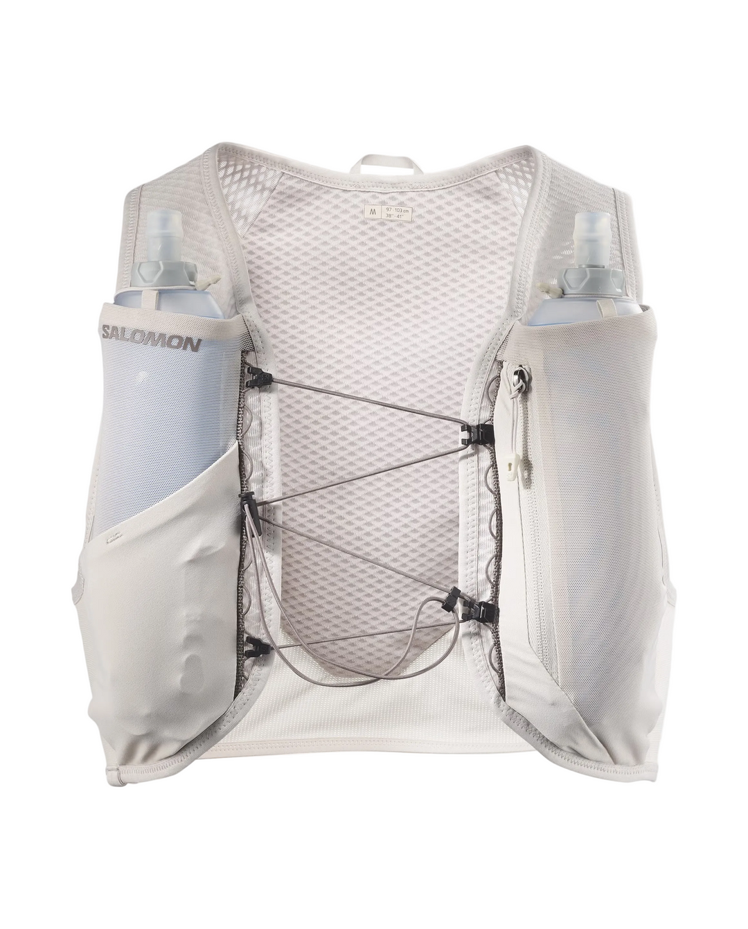 Gilet unisexe Salomon GRVL Skin 4 avec flasques - Silver Cloud/Iron