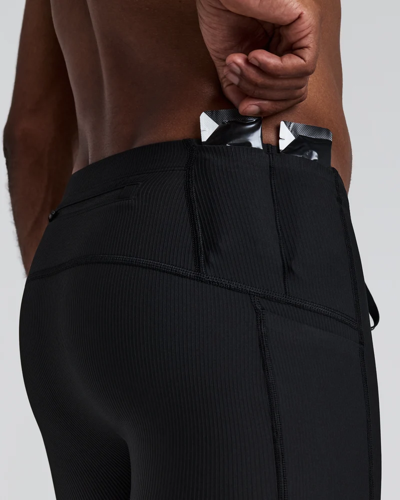 Bandit Mens Striped Cadence™  7" Pocket Half Tights - Black - AW26