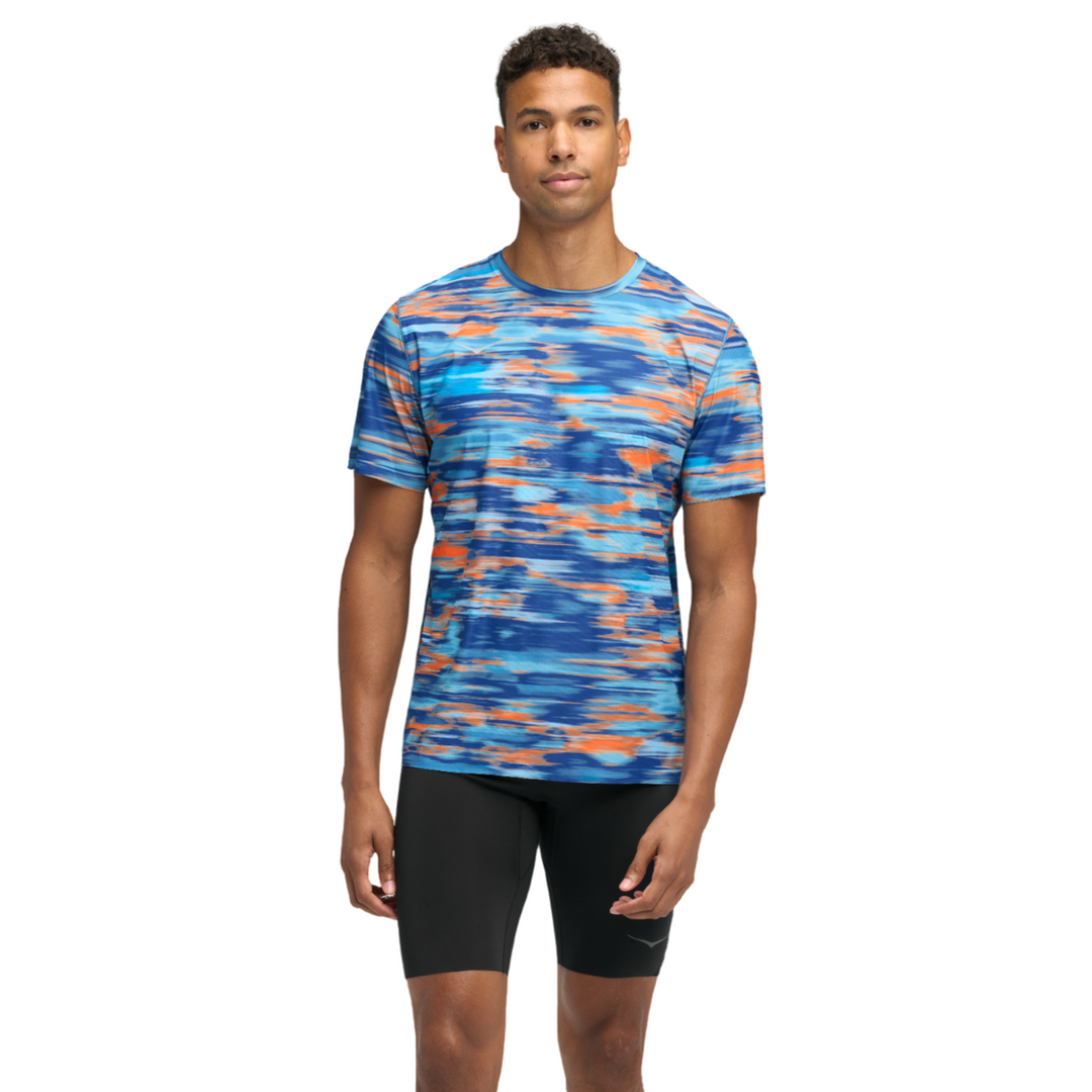 Hoka Mens Airolite Run Short Sleeve 2.0 - Blue Blurr