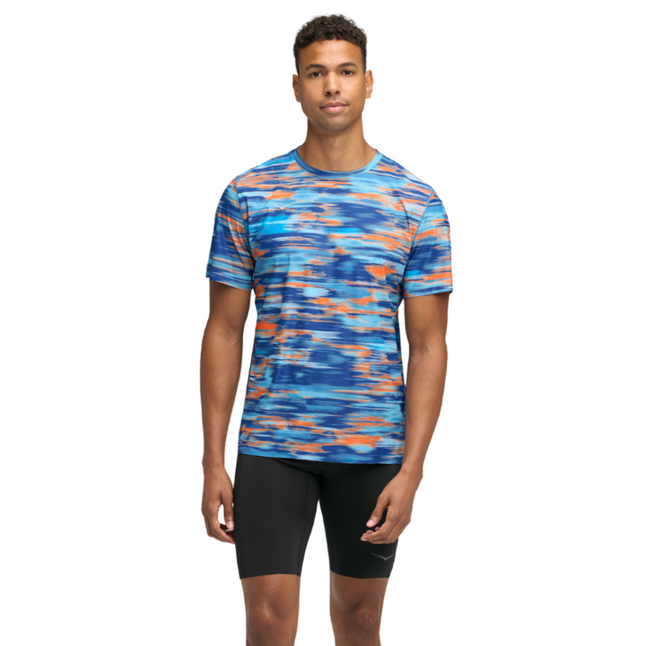 Hoka Mens Airolite Run Short Sleeve 2.0 - Blue Blurr