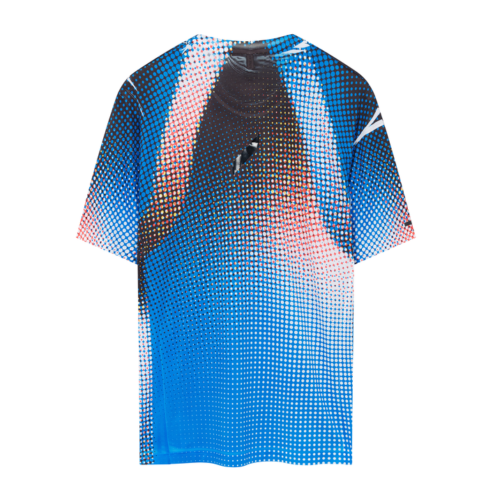 Soar Herren bedrucktes Tech-T-Shirt – Blau/Schwarze Punkte – SS26