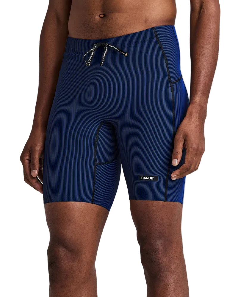 Bandit Men's Striped Cadence Half Tights - Black/Bauhaus Blue - AW26