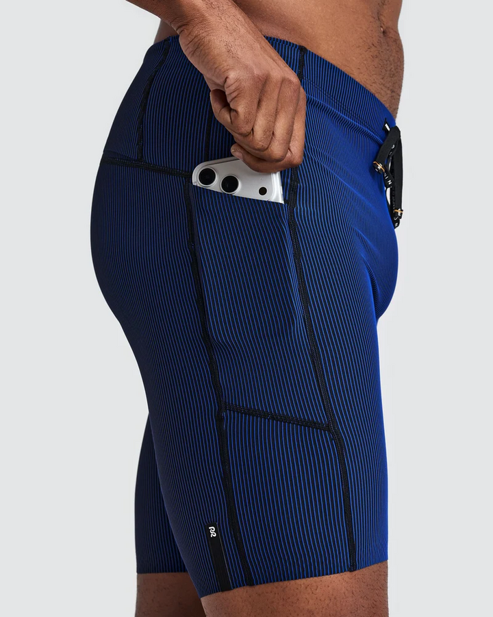 Bandit Men's Striped Cadence Half Tights - Black/Bauhaus Blue - AW26