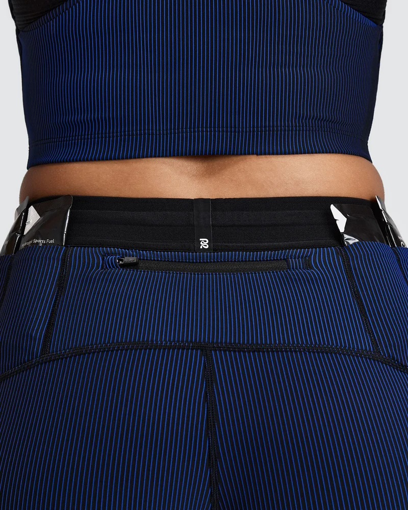 Bandit Womens 5” Striped Cadence Compression Shorts  - Black/Bauhaus Blue - AW26