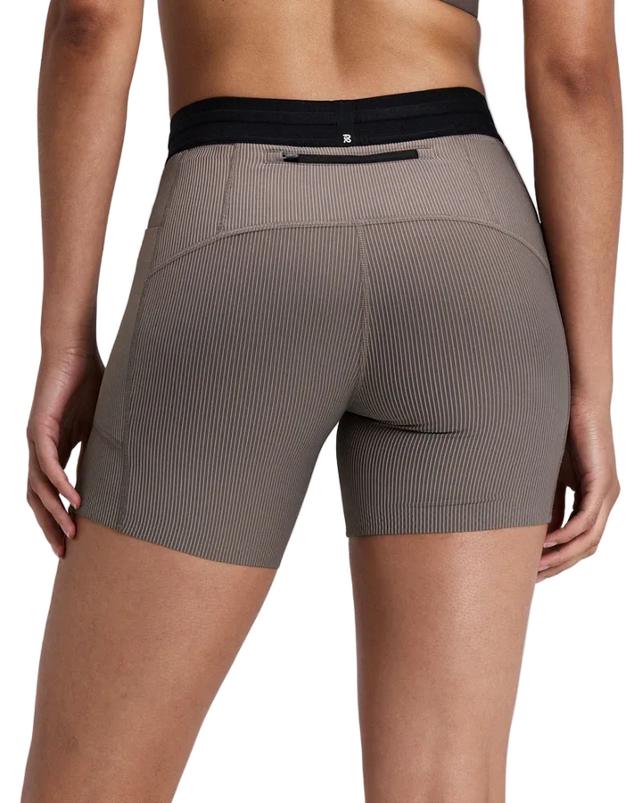 Bandit Womens Striped Cadence 5" Compression Short - Concrete Taupe/Cocoa - AW26