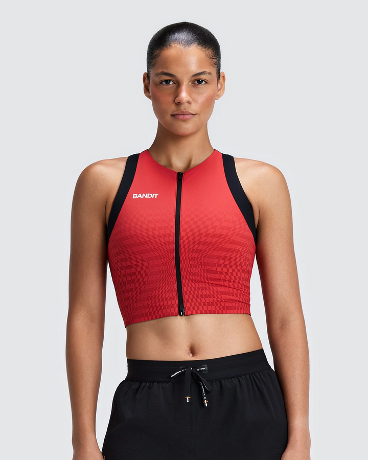 Bandit Womens Adapto 2 Way Zip Race Crop - Oxide Red - AW26