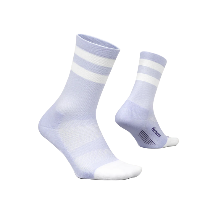 Feetures Elite Light Cushion Mini Crew - Lilac High Top Stripe