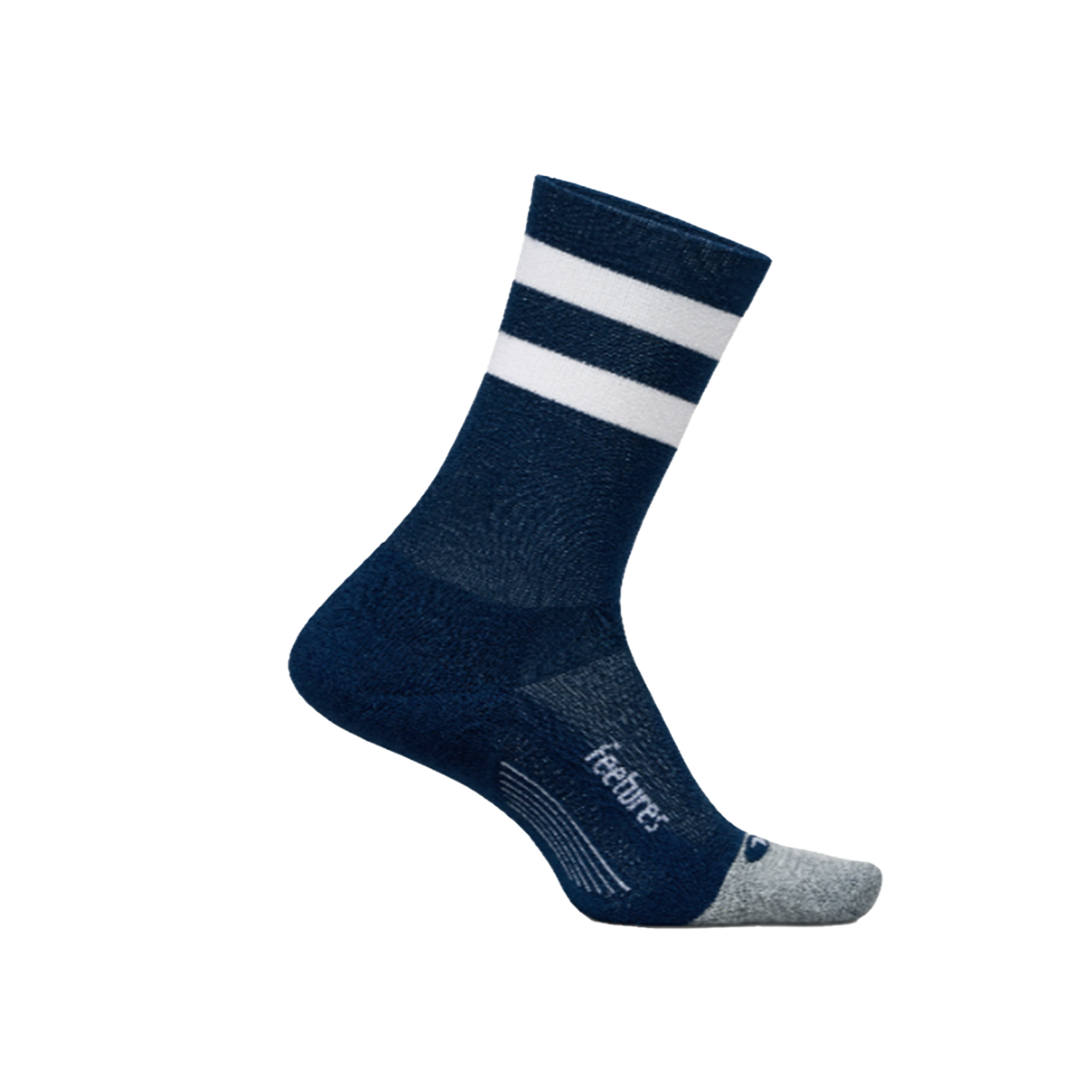 Feetures Elite Light Cushion Mini Crew - Navy High Top Stripe - SS25